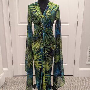 Gorgeous Tropical Print Maxi Dress XS